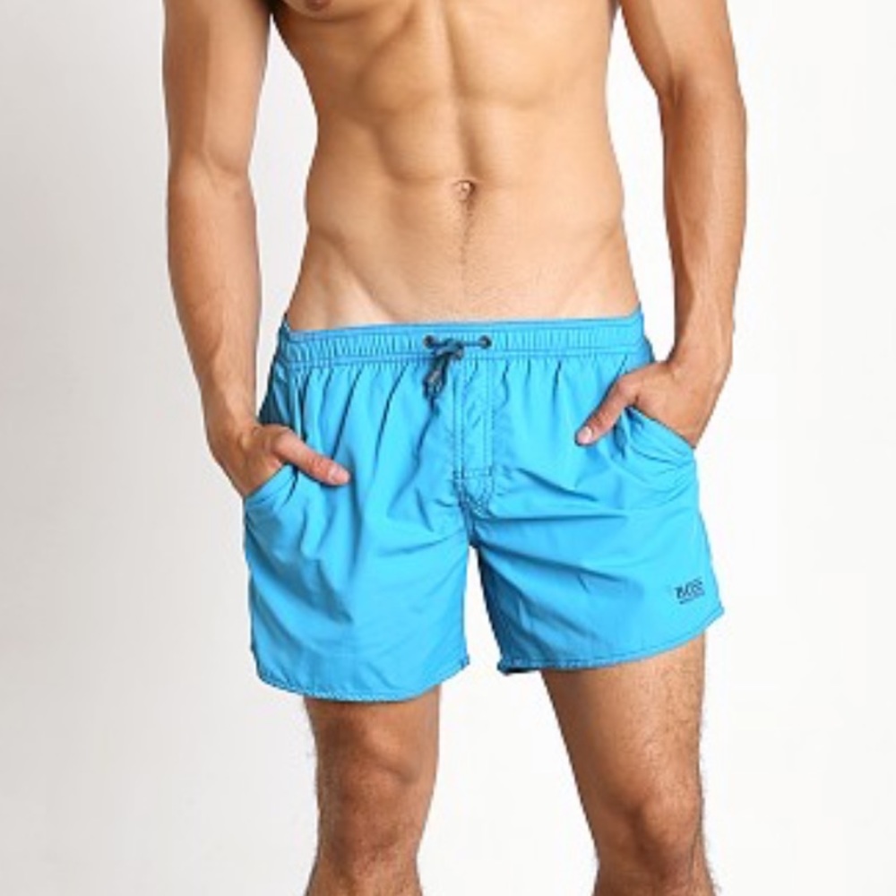 New HUGO BOSS LOBSTER SWIM SHORTS TURQUOISE SZ XL
